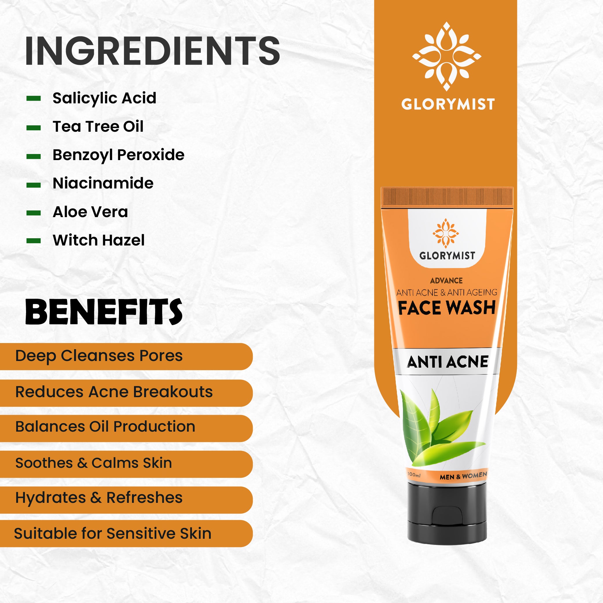 🌿 Glory Mist Anti-Acne Face Wash