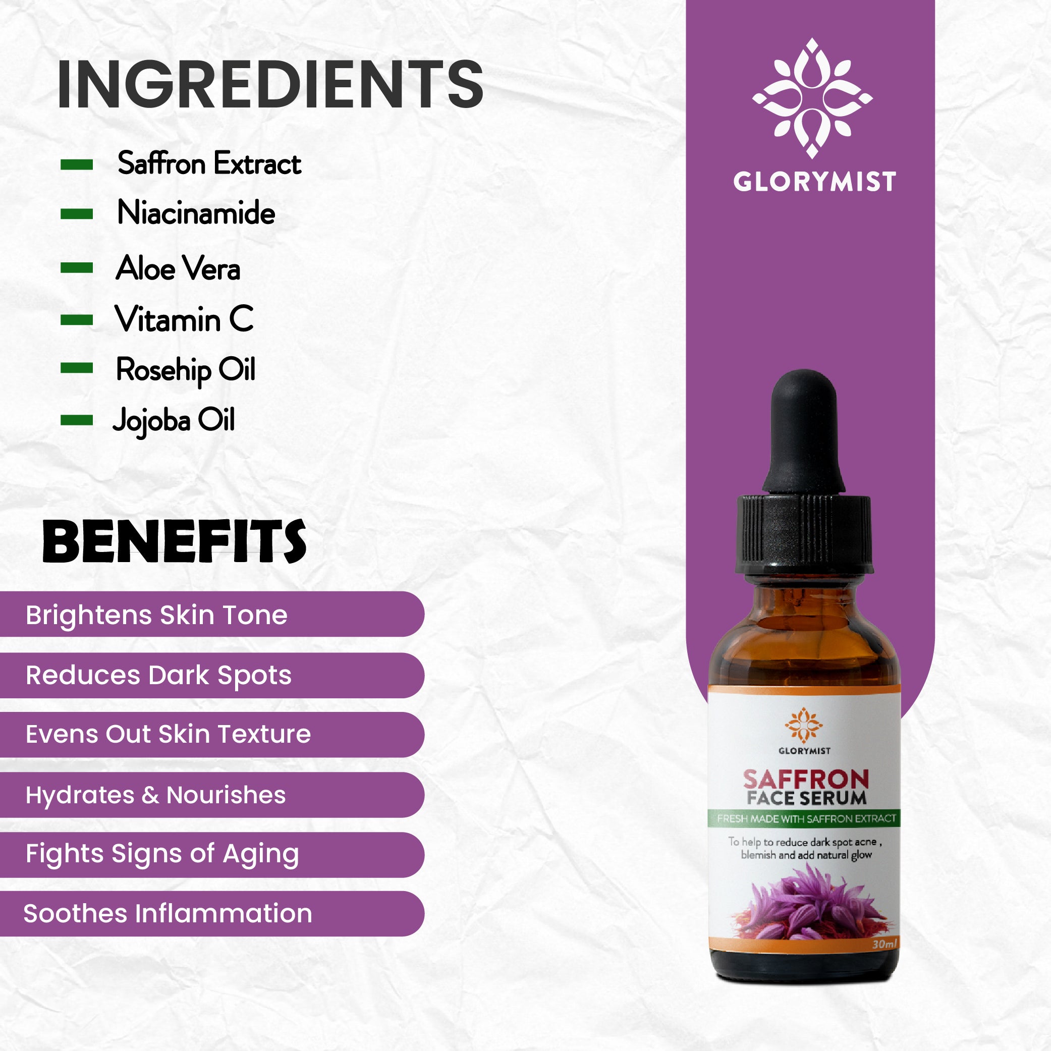 🌼 Glory Mist Saffron Face Serum