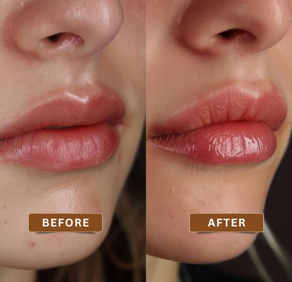 Lip brightening before and after results